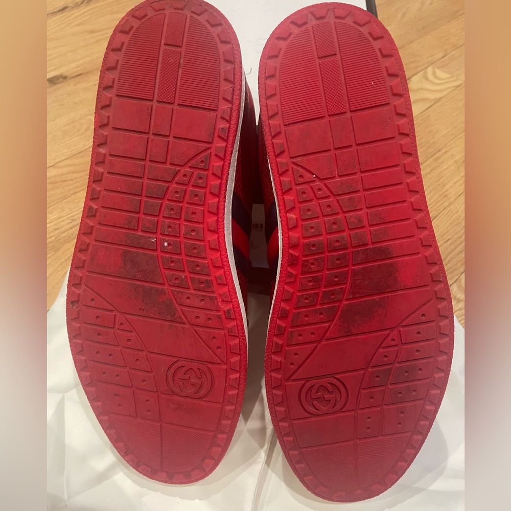 SOLD Gucci Ronnie Low-Top Sneakers in Red Leather Gucci Size 9 US Size 9.5 - Picture 8 of 11